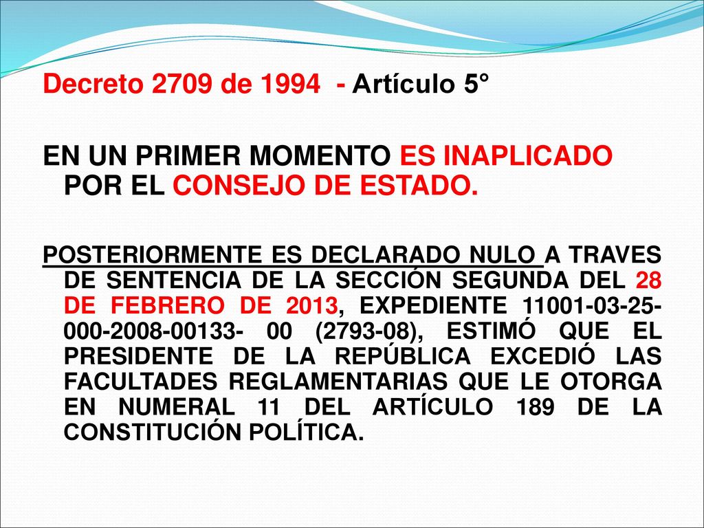 EN UN PRIMER MOMENTO ES INAPLICADO POR EL CONSEJO DE ESTADO.