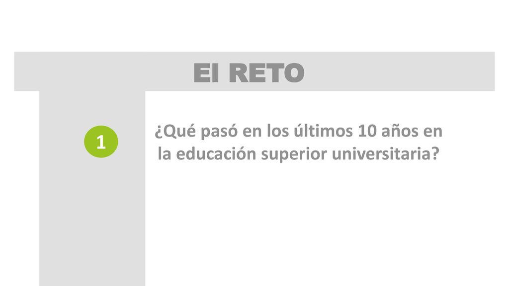El RETO ¿Qué pasó en los últimos 10 años en la educación superior universitaria 1