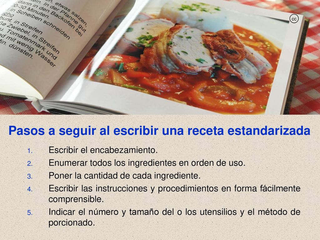 Estandarización de recetas - ppt descargar