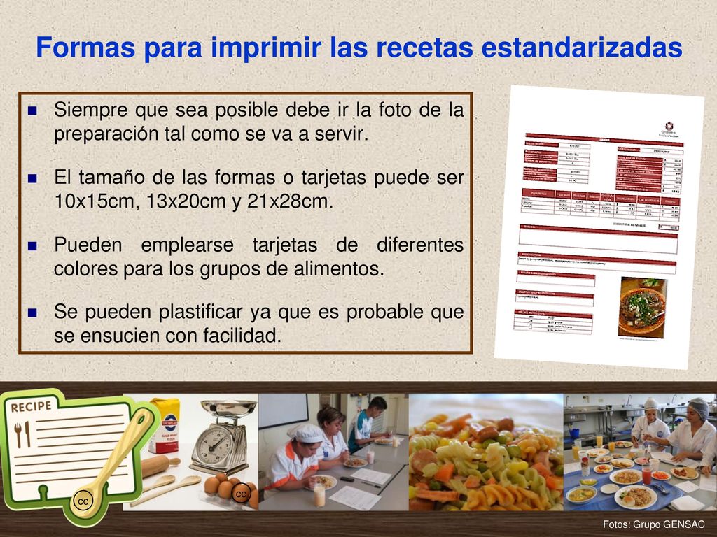 Estandarización de recetas - ppt descargar