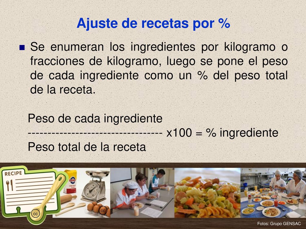 Estandarización de recetas - ppt descargar