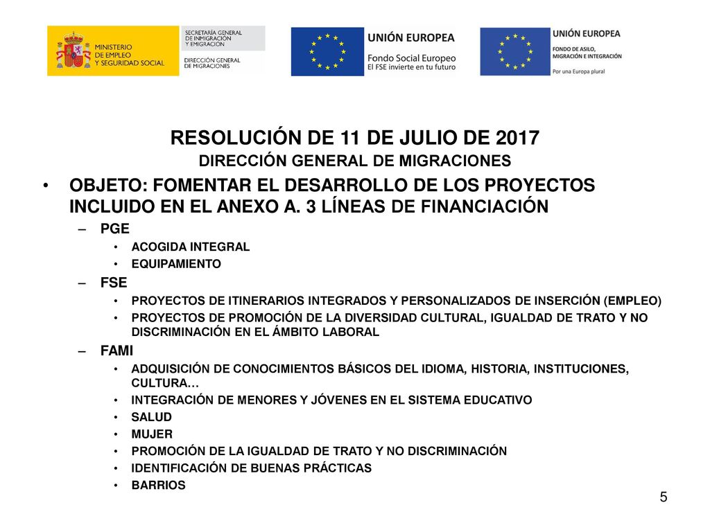 RESOLUCIÓN DE 11 DE JULIO DE 2017 DIRECCIÓN GENERAL DE MIGRACIONES