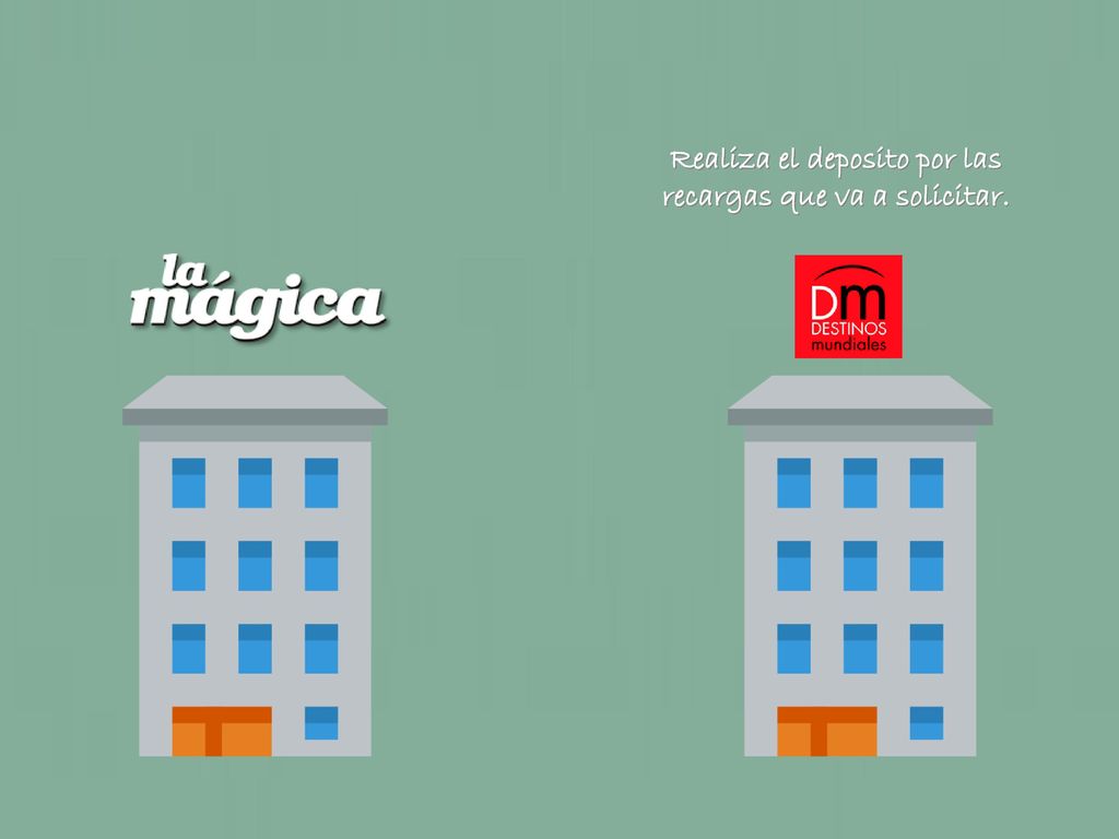 Realiza el deposito por las recargas que va a solicitar.