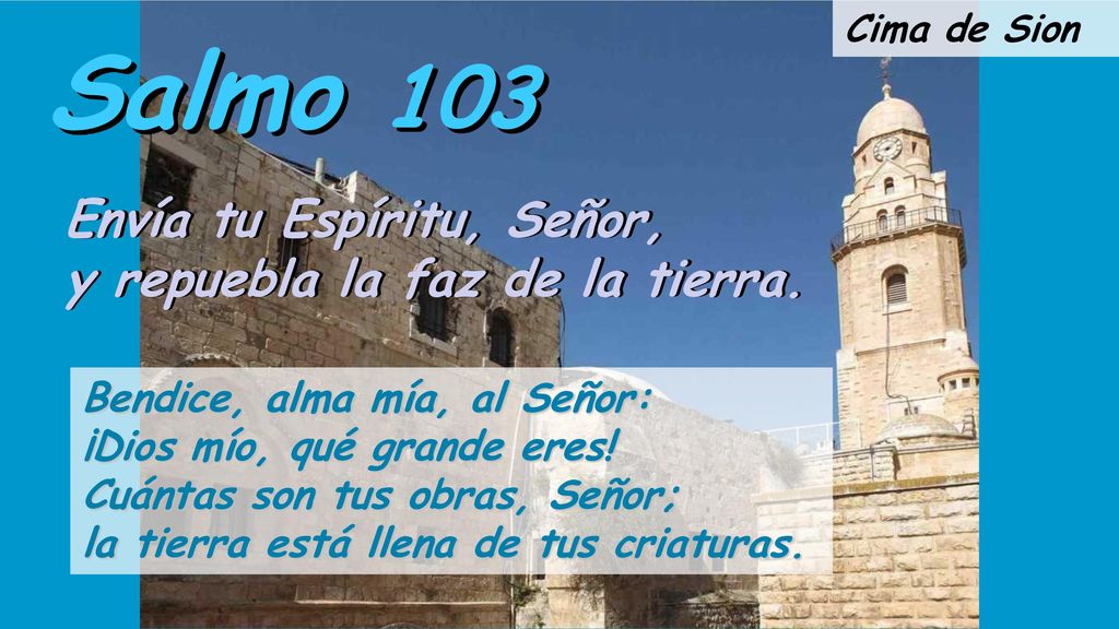 Salmo 103 Envía tu Espíritu, Señor, y repuebla la faz de la tierra.