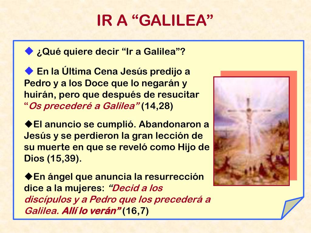 IR A GALILEA  ¿Qué quiere decir Ir a Galilea