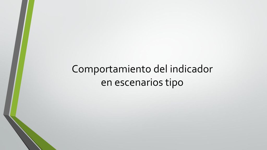Comportamiento del indicador en escenarios tipo