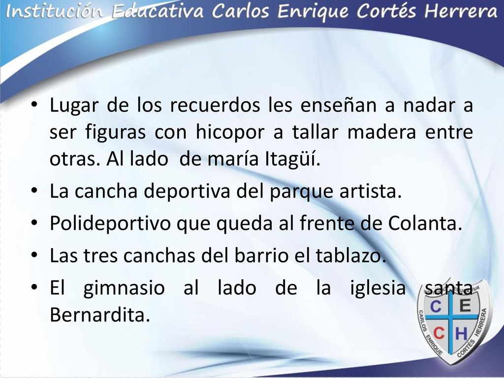Lugar de los recuerdos les enseñan a nadar a ser figuras con hicopor a tallar madera entre otras. Al lado de maría Itagüí.