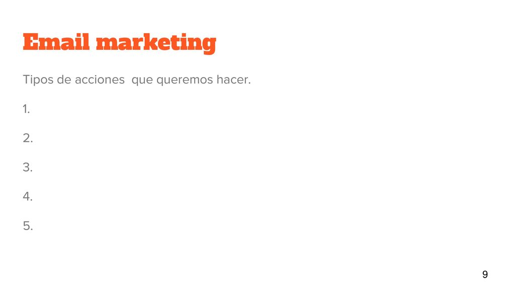marketing Tipos de acciones que queremos hacer