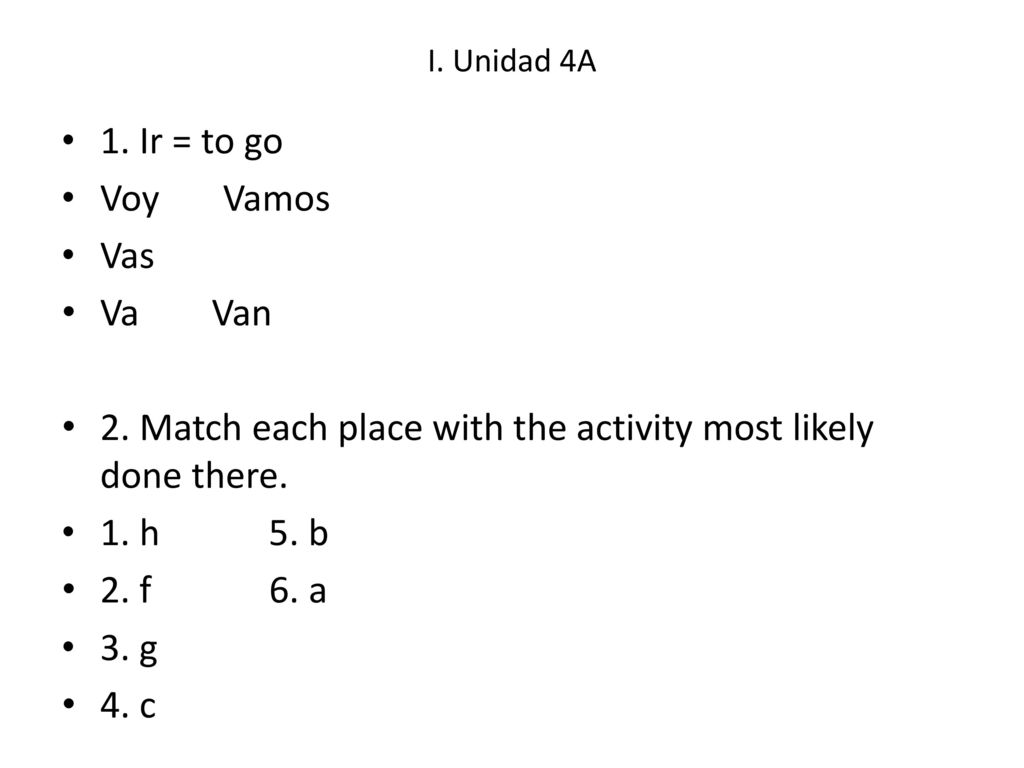 2. Match each place with the activity most likely done there.