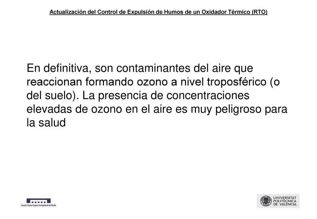 Actualización del Control de Expulsión de Humos de un Oxidador Térmico (RTO)