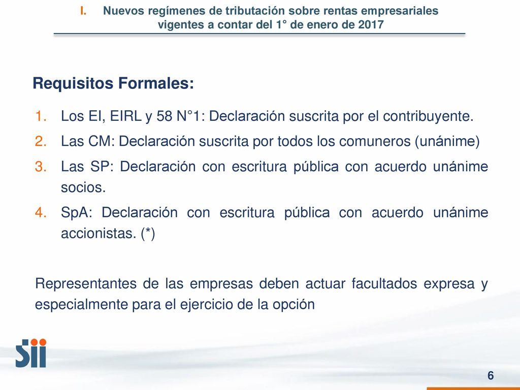 Nuevos regímenes de tributación sobre rentas empresariales vigentes a contar del 1° de enero de 2017