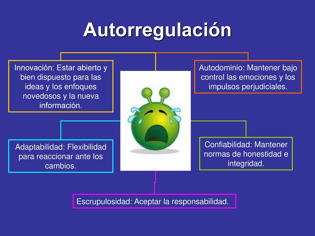 Autorregulación Innovación: Estar abierto y bien dispuesto para las ideas y los enfoques novedosos y la nueva información.
