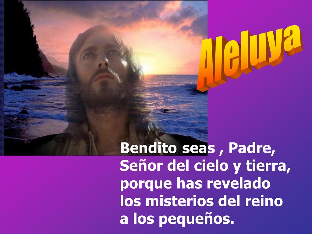 Aleluya Bendito seas , Padre, Señor del cielo y tierra, porque has revelado los misterios del reino a los pequeños.