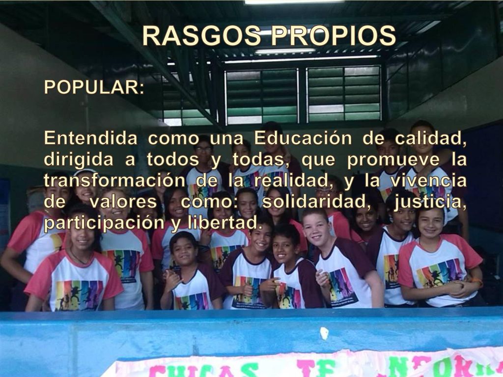 RASGOS PROPIOS POPULAR: