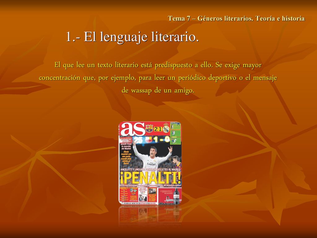 Tema 7 – Géneros literarios. Teoría e historia