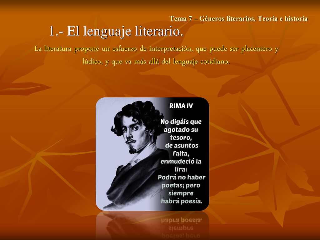 Tema 7 – Géneros literarios. Teoría e historia