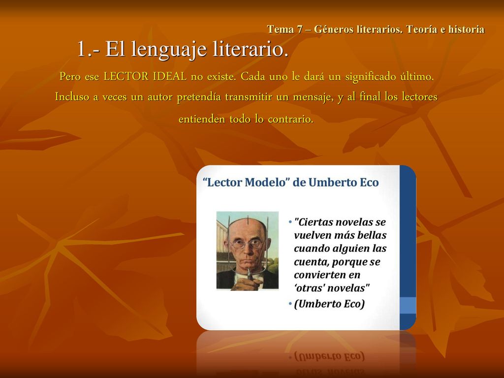 Tema 7 – Géneros literarios. Teoría e historia