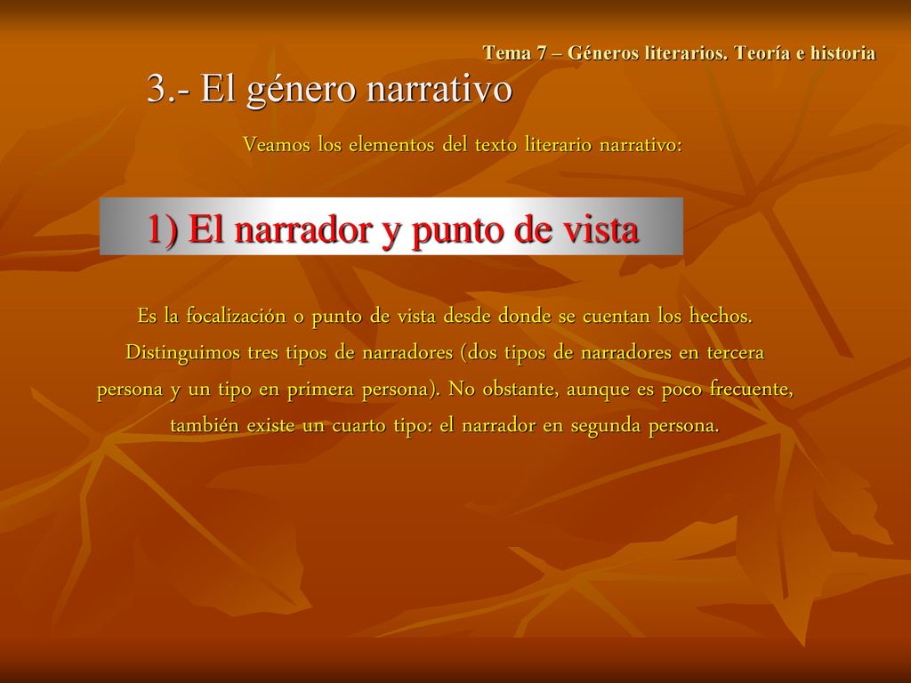 Tema 7 – Géneros literarios. Teoría e historia