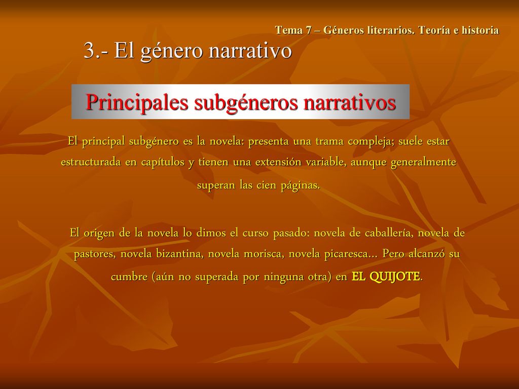 Tema 7 – Géneros literarios. Teoría e historia