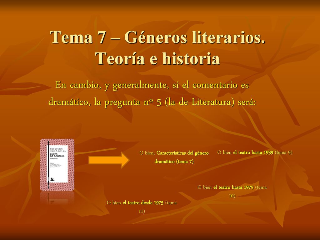 Tema 7 – Géneros literarios. Teoría e historia