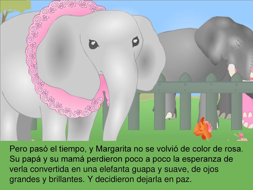 Pero pasó el tiempo, y Margarita no se volvió de color de rosa