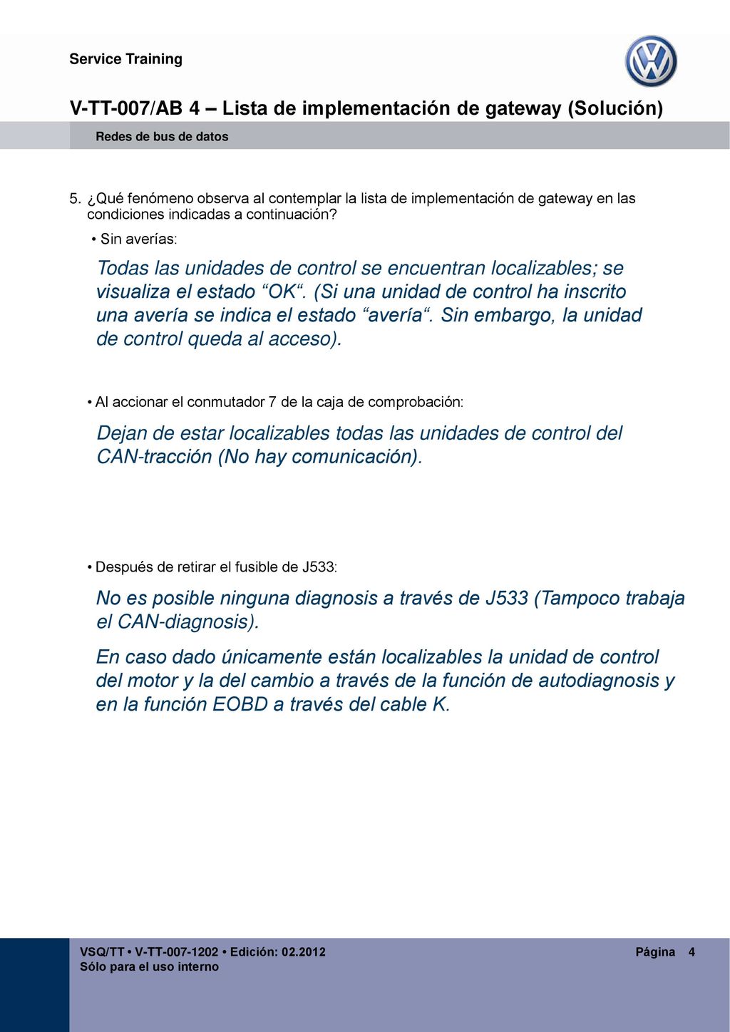 V-TT-007/AB 4 – Lista de implementación de gateway (Solución)