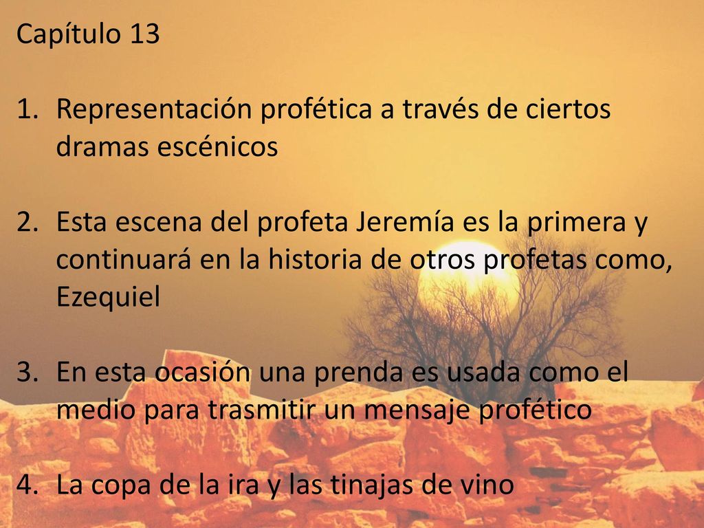 Capítulo 13 Representación profética a través de ciertos dramas escénicos.