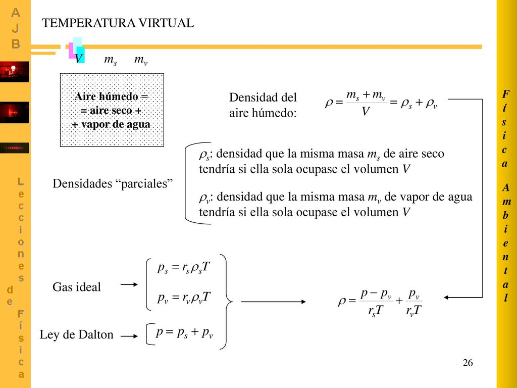 s: densidad que la misma masa ms de aire seco
