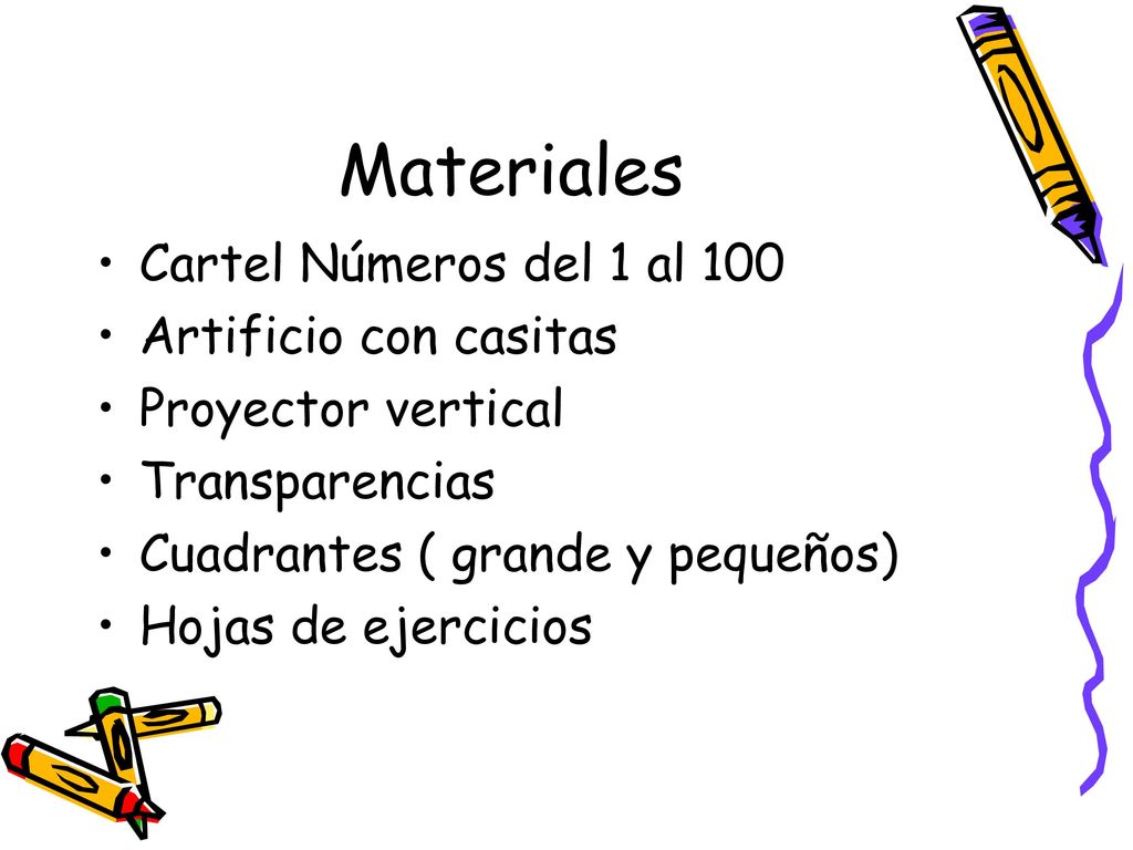 Materiales Cartel Números del 1 al 100 Artificio con casitas