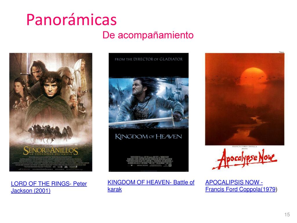 Panorámicas De acompañamiento LORD OF THE RINGS- Peter Jackson (2001)