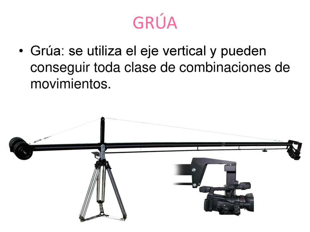 GRÚA Grúa: se utiliza el eje vertical y pueden conseguir toda clase de combinaciones de movimientos.