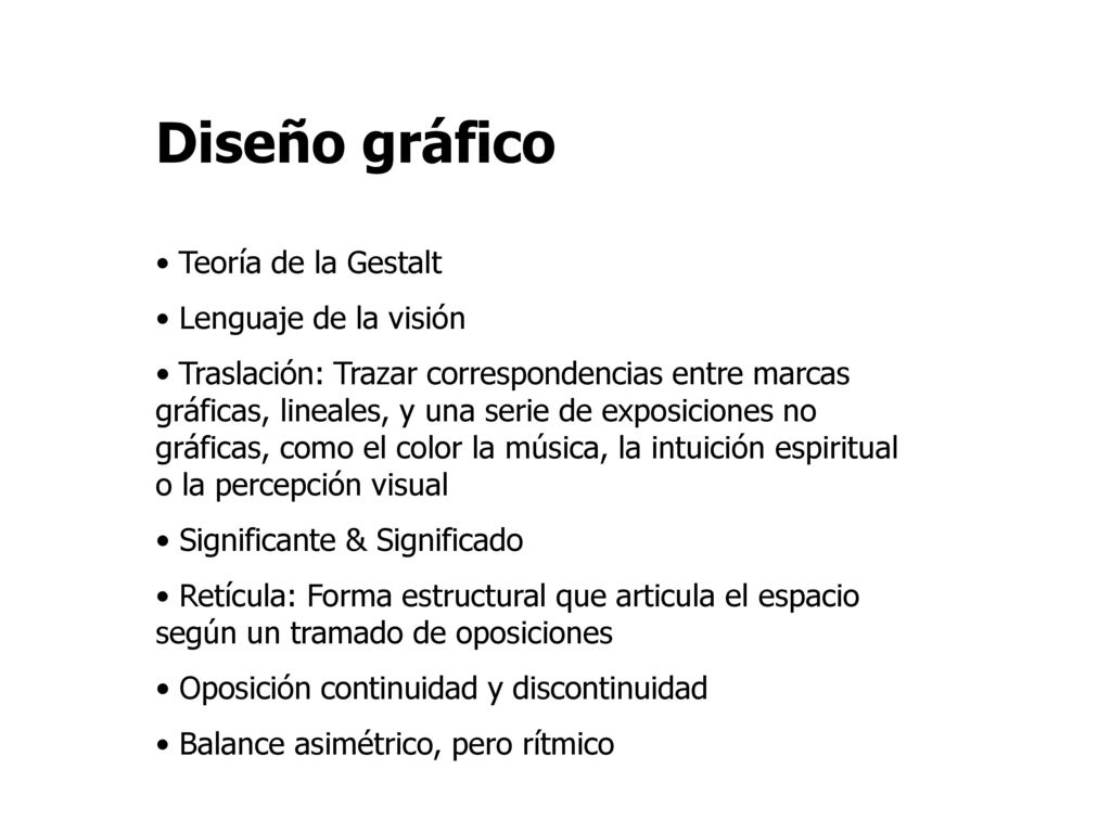 Diseño gráfico Teoría de la Gestalt Lenguaje de la visión
