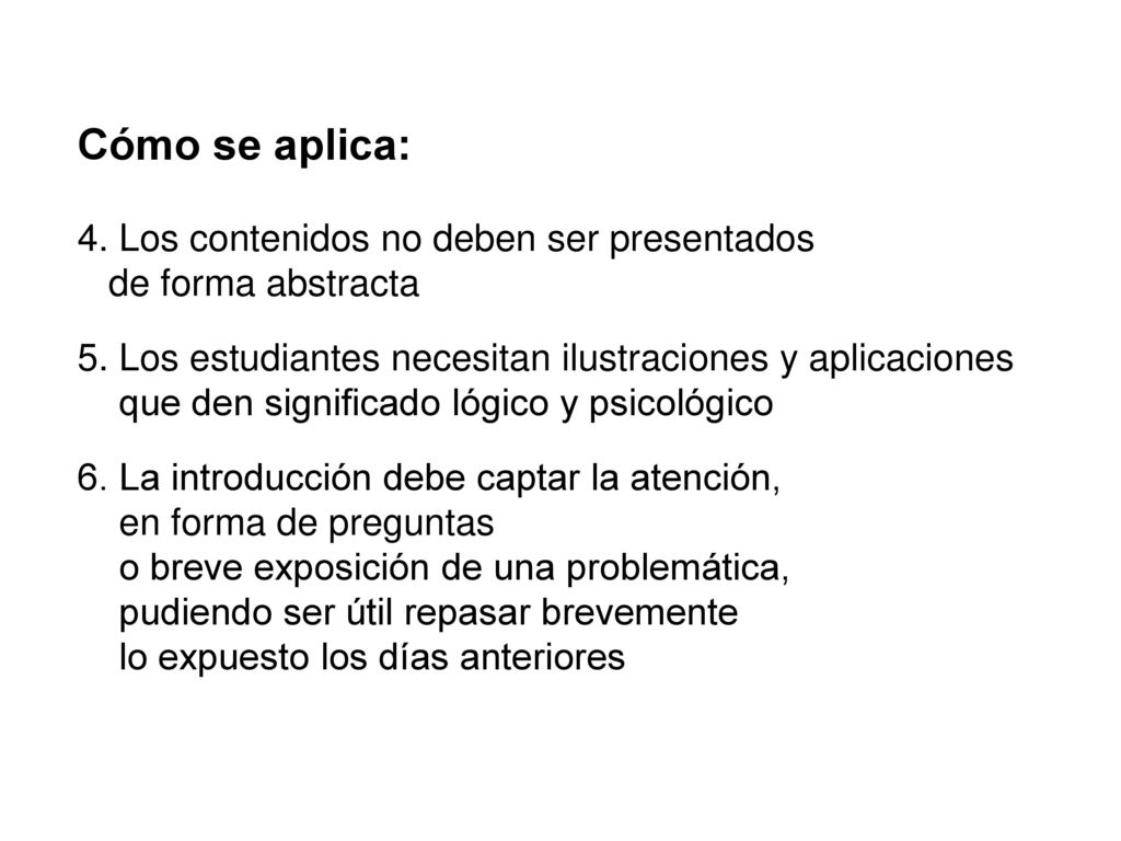 Cómo se aplica: 4. Los contenidos no deben ser presentados