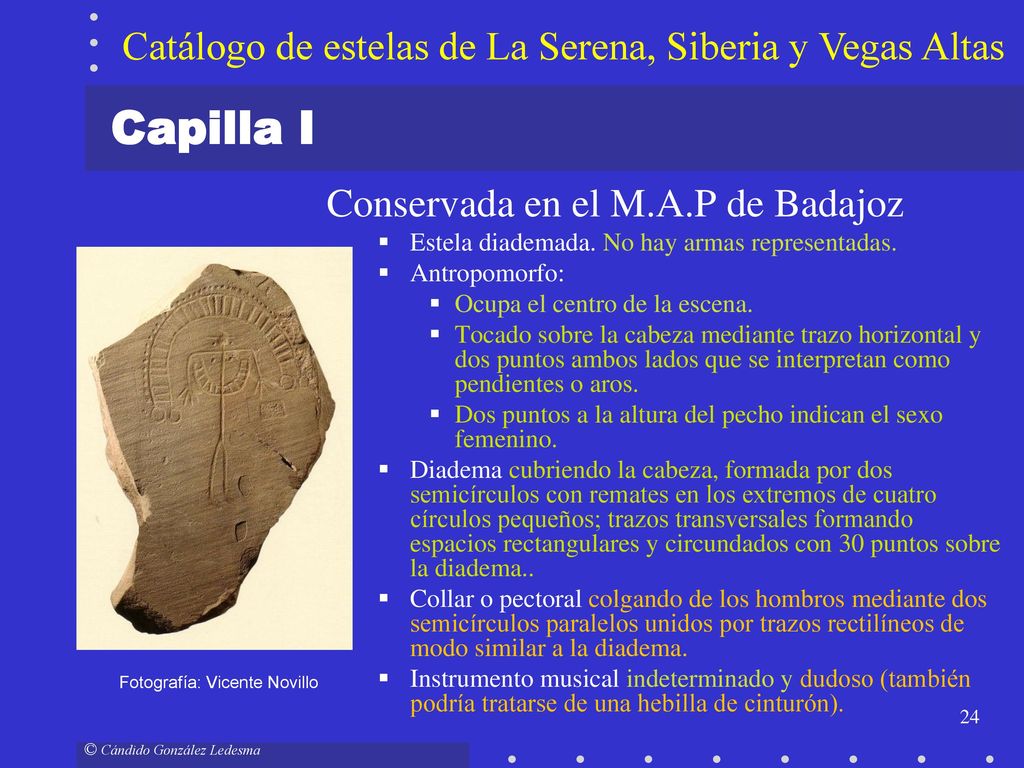 Capilla I Catálogo de estelas de La Serena, Siberia y Vegas Altas