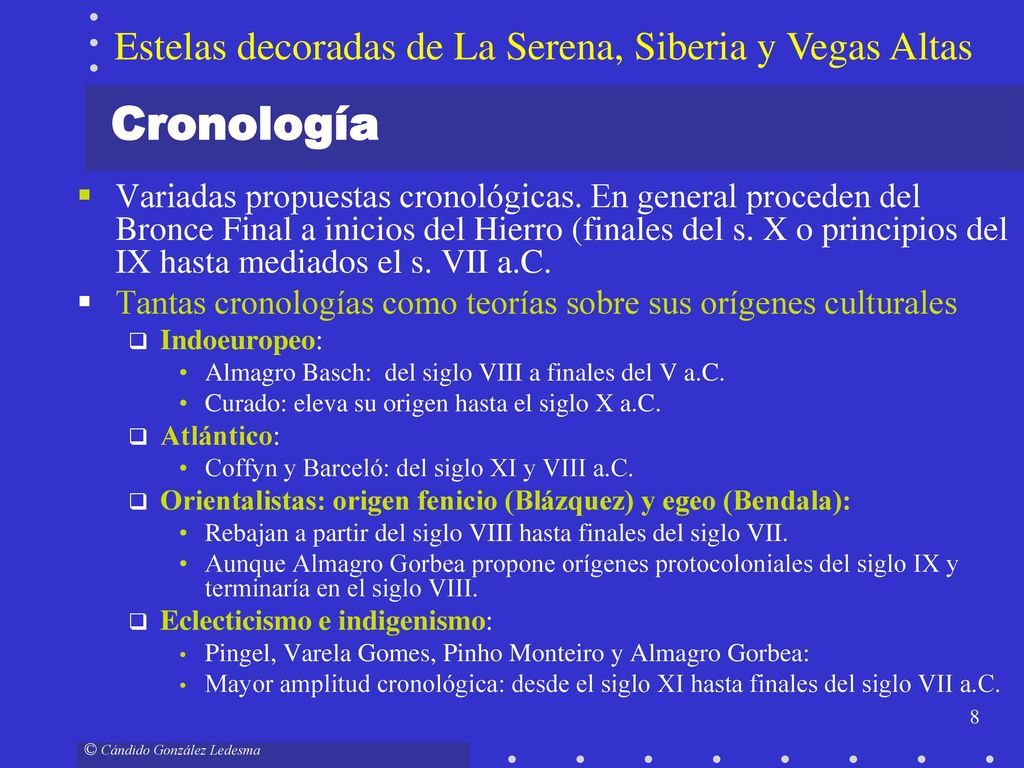 Cronología Estelas decoradas de La Serena, Siberia y Vegas Altas