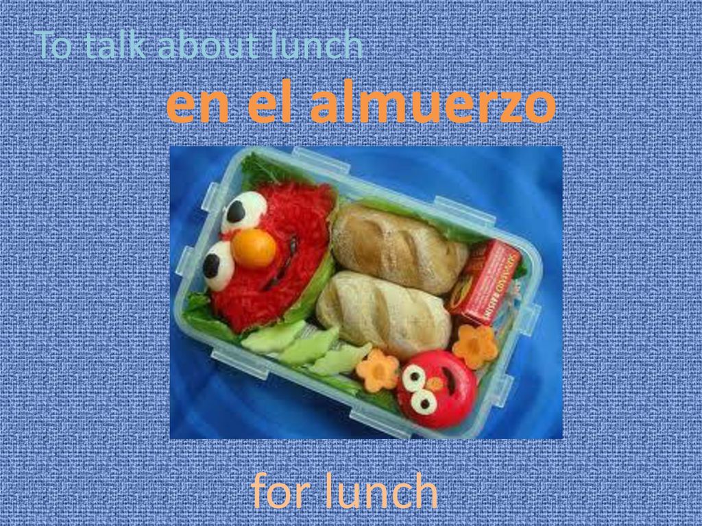 To talk about lunch en el almuerzo for lunch