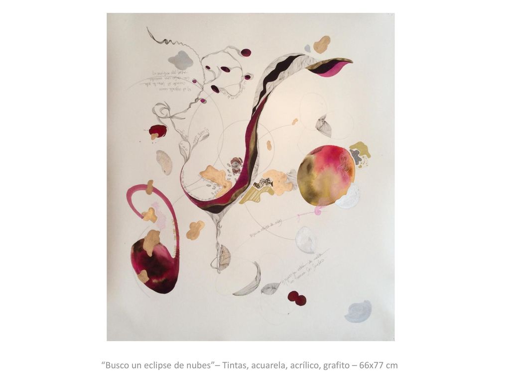 Busco un eclipse de nubes – Tintas, acuarela, acrílico, grafito – 66x77 cm