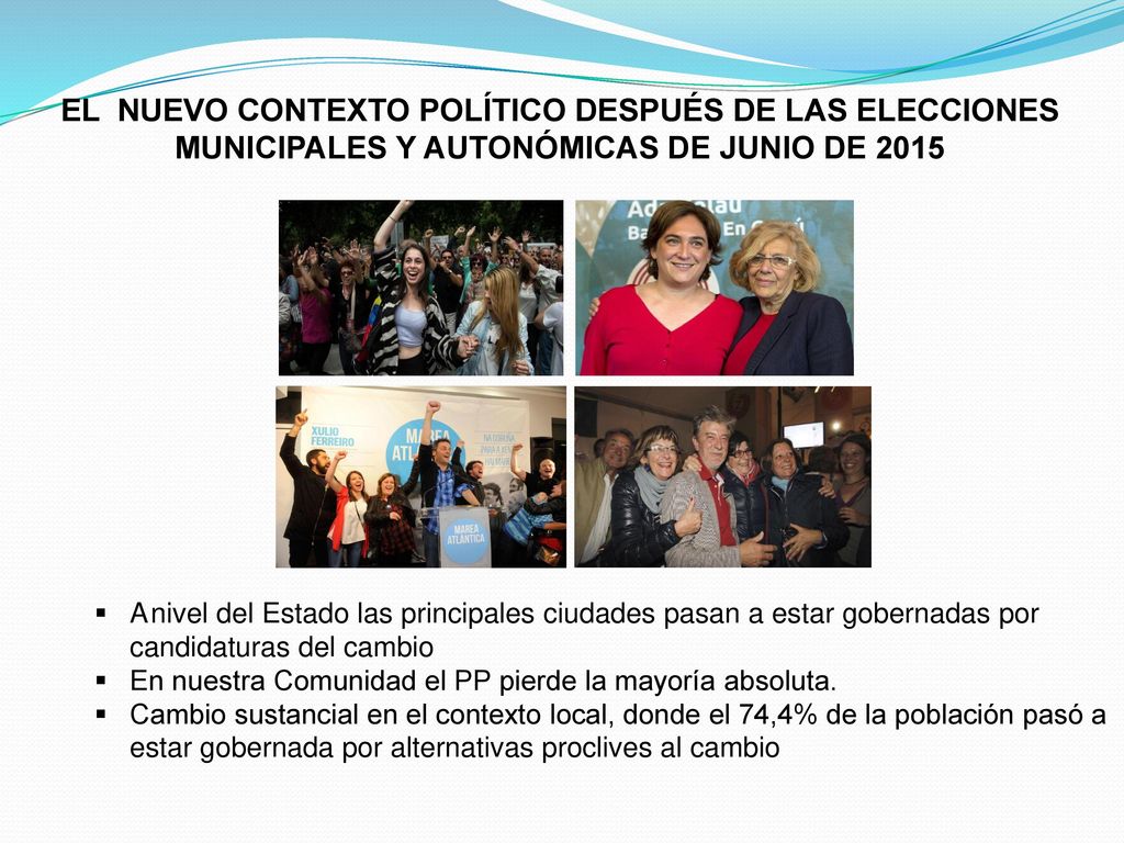 EL NUEVO CONTEXTO POLÍTICO DESPUÉS DE LAS ELECCIONES MUNICIPALES Y AUTONÓMICAS DE JUNIO DE 2015