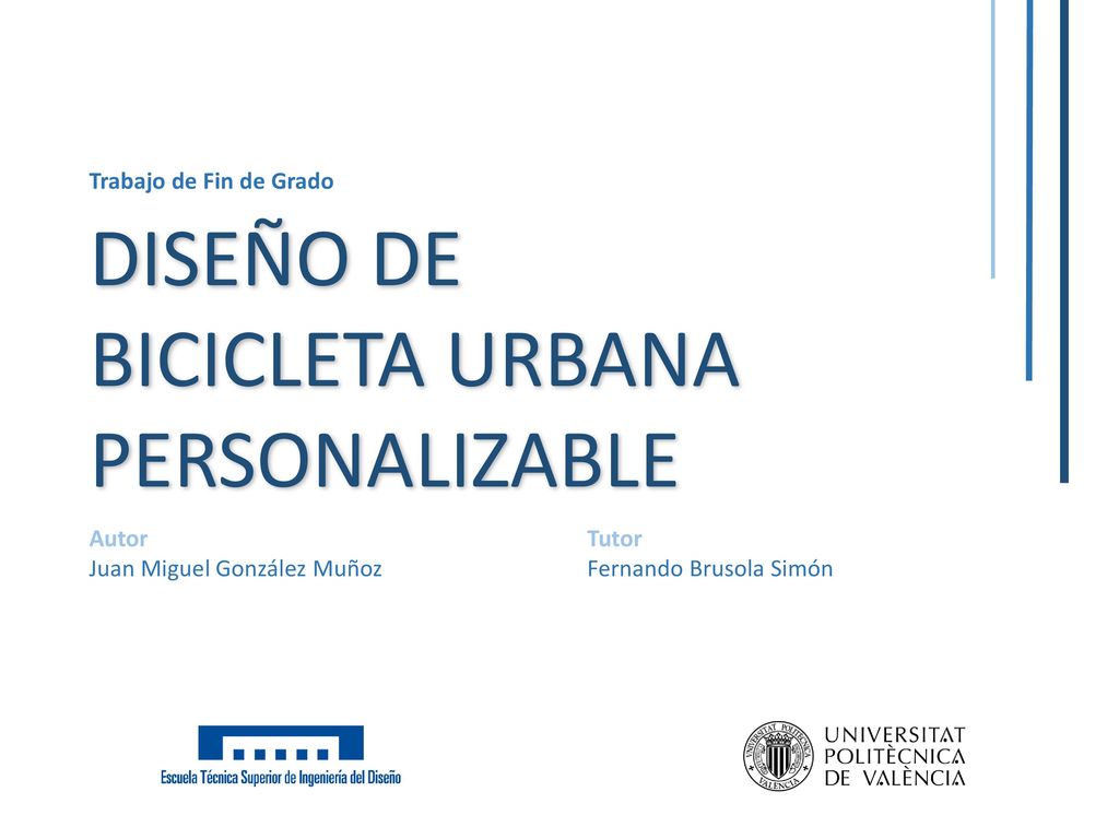 DISEÑO DE BICICLETA URBANA PERSONALIZABLE Trabajo de Fin de Grado