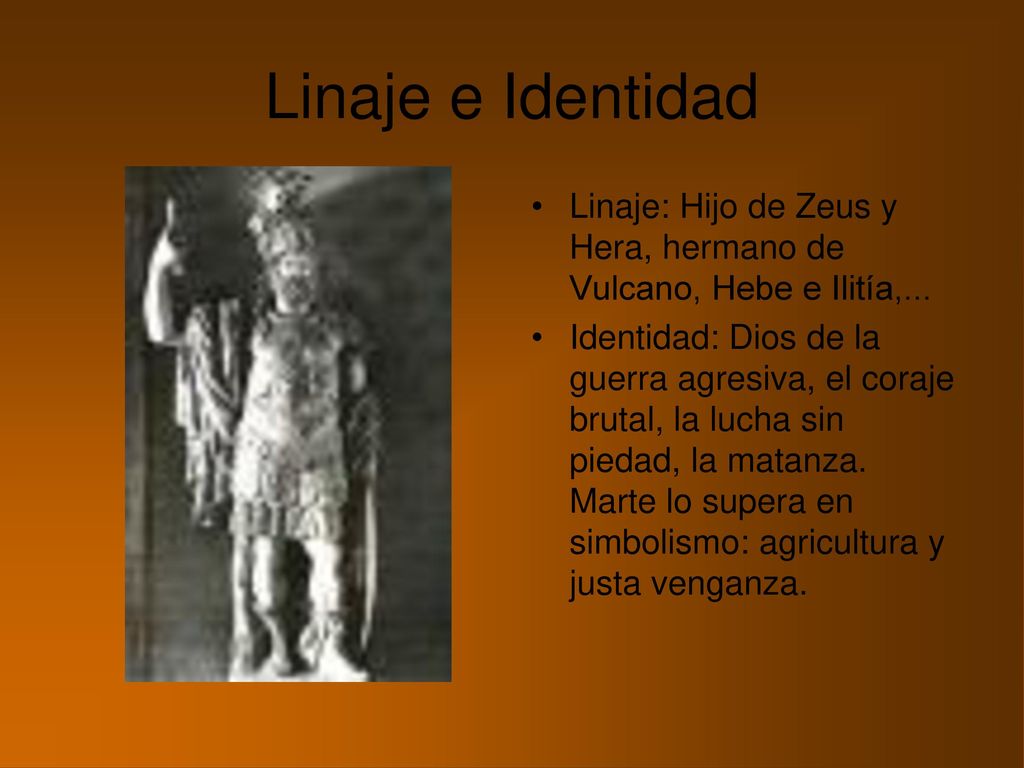 Linaje e Identidad Linaje: Hijo de Zeus y Hera, hermano de Vulcano, Hebe e Ilitía,...