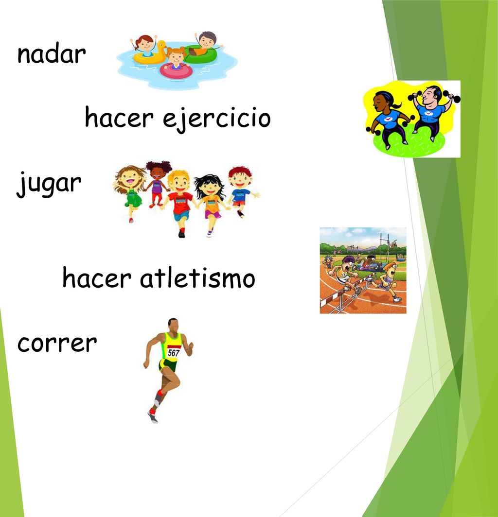 nadar hacer ejercicio jugar hacer atletismo correr