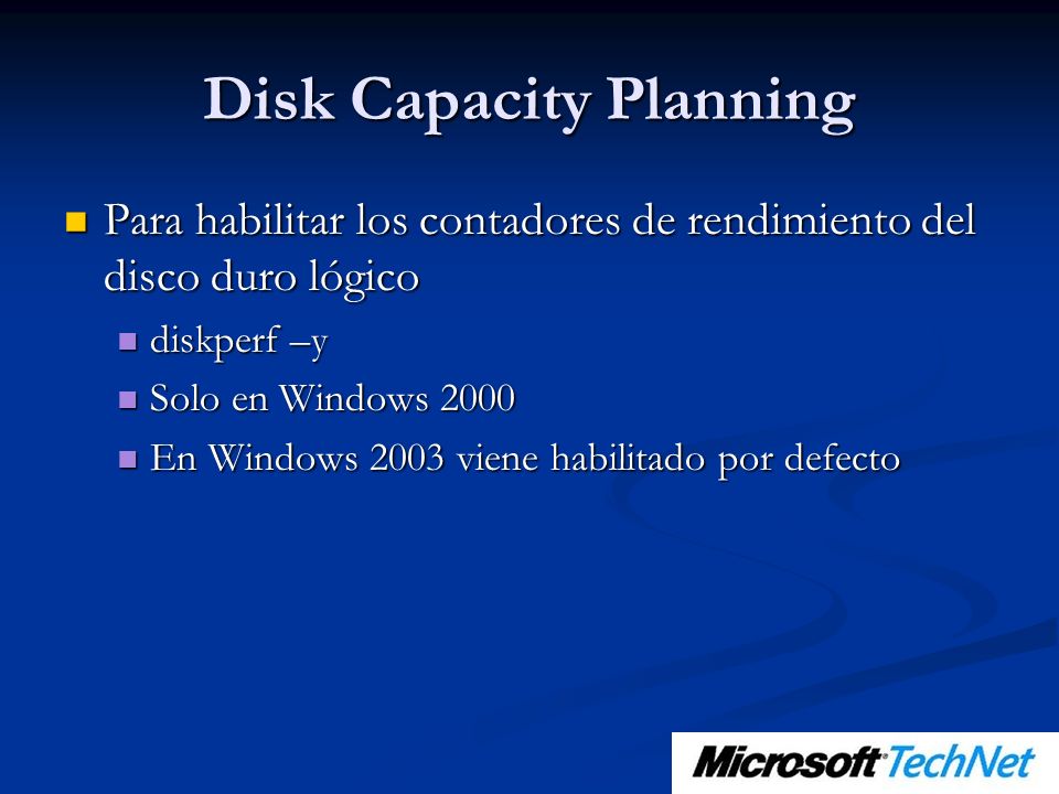 Disk Capacity Planning