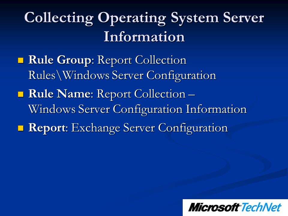 Collecting Operating System Server Information