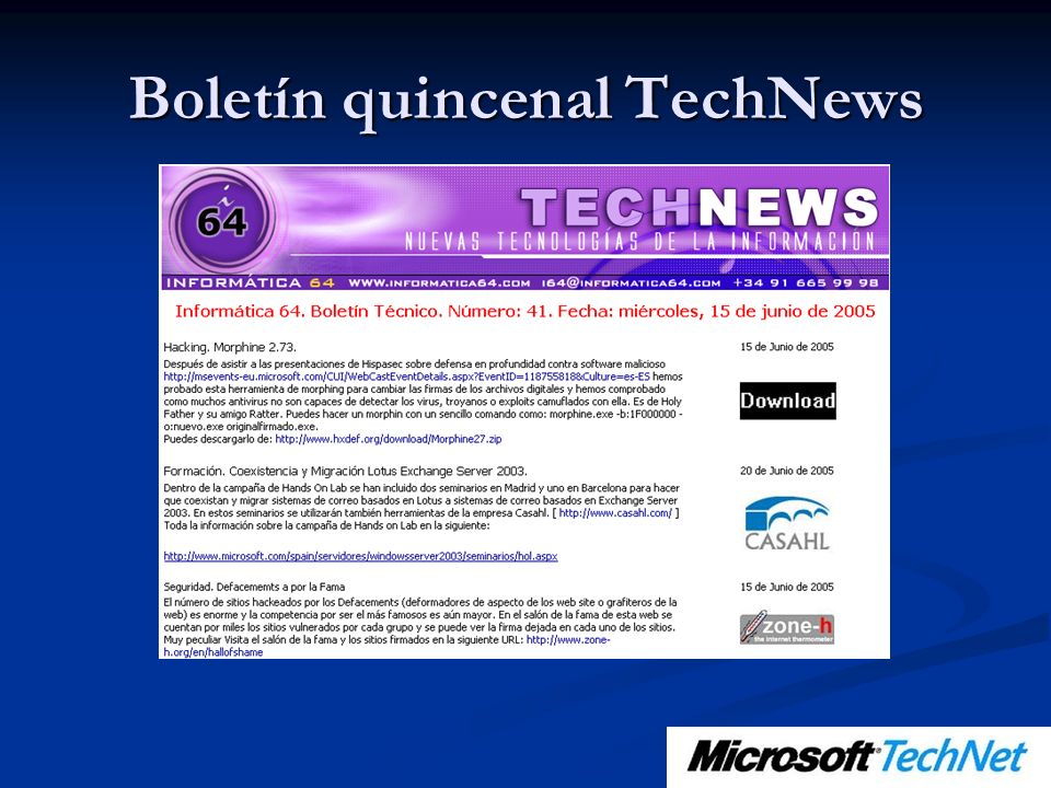 Boletín quincenal TechNews