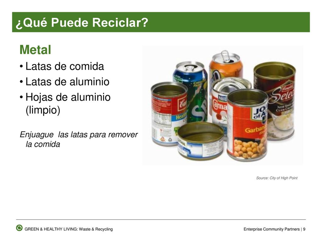 ¿Qué Puede Reciclar Metal Latas de comida Latas de aluminio