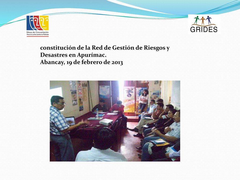 constitución de la Red de Gestión de Riesgos y Desastres en Apurímac.