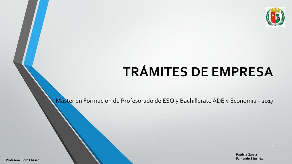 TRÁMITES DE EMPRESA Máster en Formación de Profesorado de ESO y Bachillerato ADE y Economía