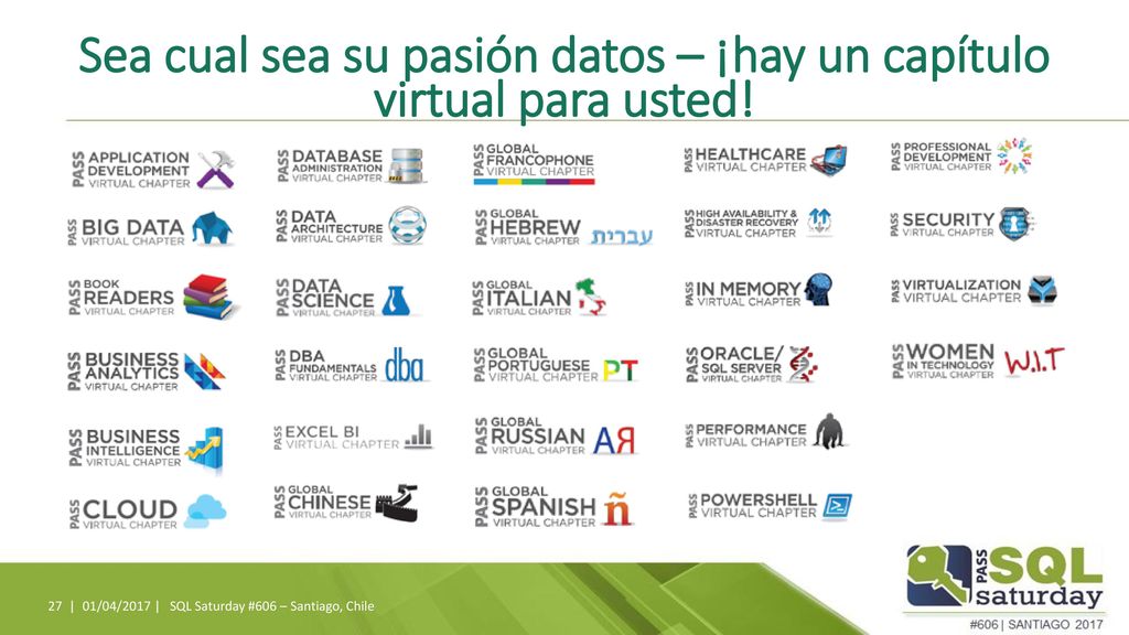 Sea cual sea su pasión datos – ¡hay un capítulo virtual para usted!