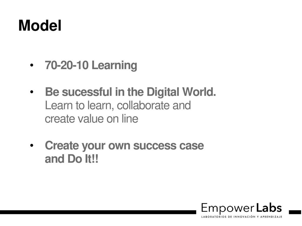 Model Learning. Be sucessful in the Digital World. Learn to learn, collaborate and create value on line.