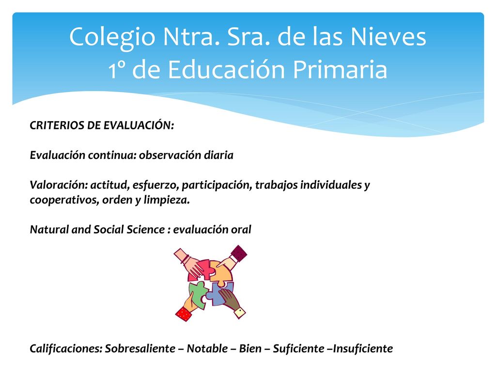Colegio Ntra. Sra. de las Nieves 1º de Educación Primaria